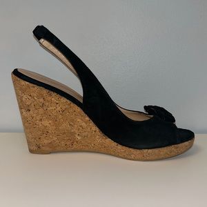 Boden | Black Wedge Sandals